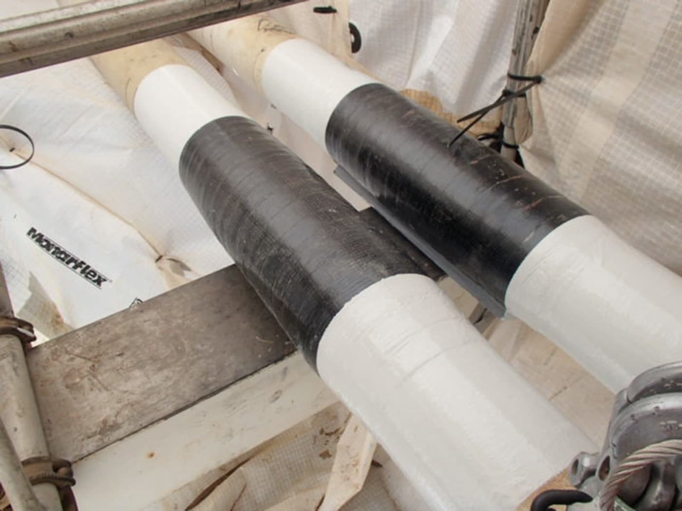 Live pipe leak sealed and wrapped by a certified Belzona applicator