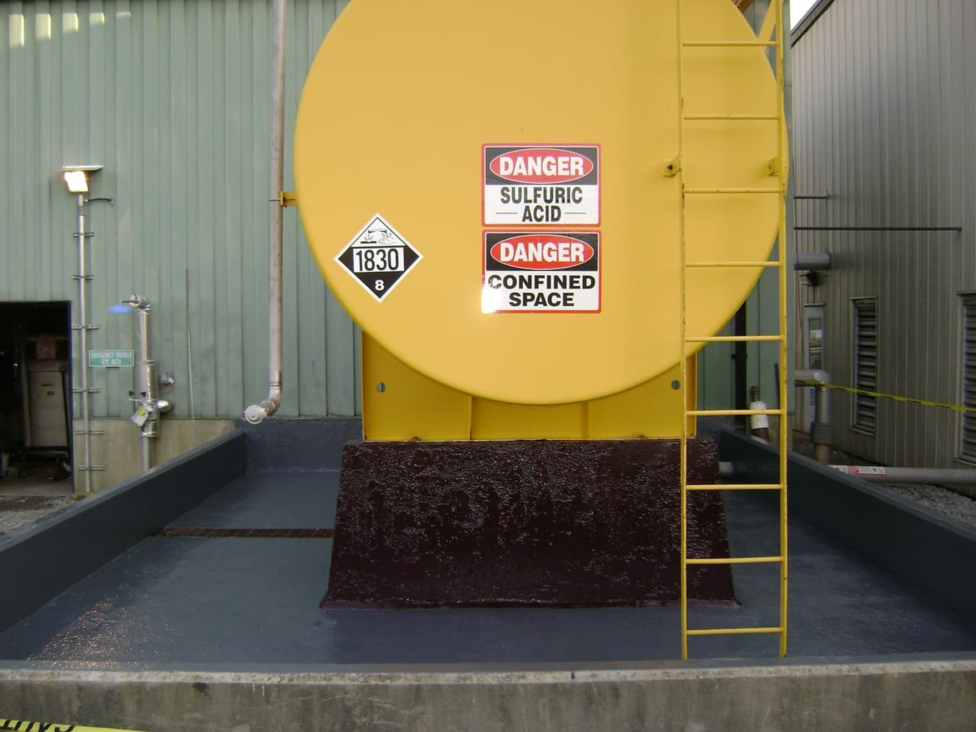 Basin containment surface lined as one watertight barrier