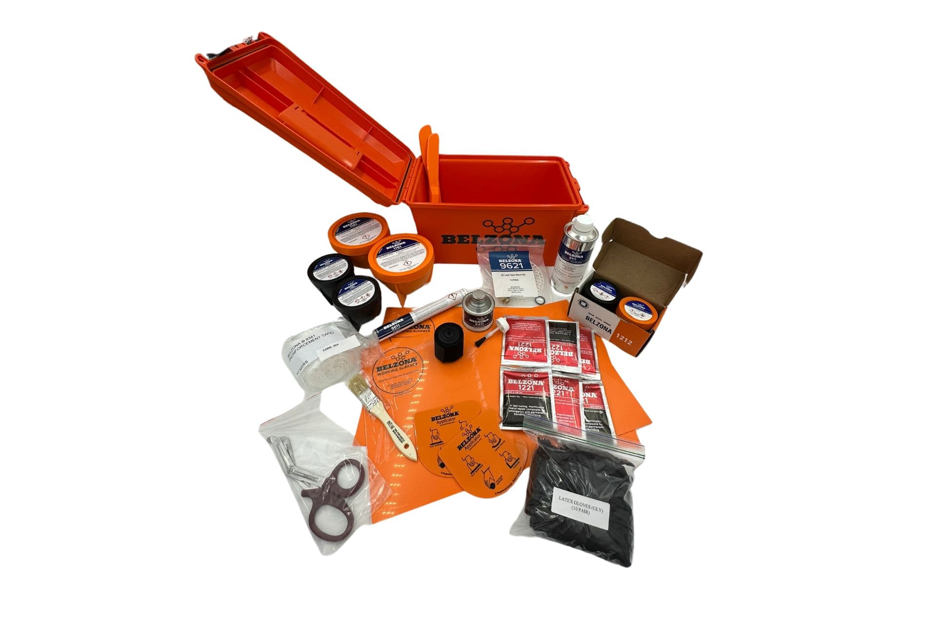 Belzona Houston Surface Tolerant Metal Repair Kit contents and lockable toolbox
